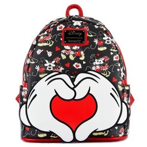 Loungefly Disney Mickey and Minnie Mouse Heart Hand Love Mini Backpack